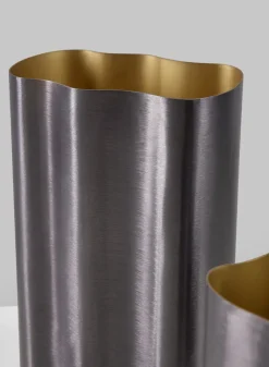 8in Tall Black Cobra Brushed Stainless Steel Vase