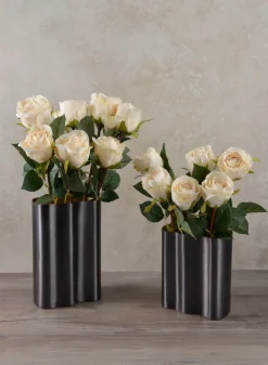 8in Tall Black Cobra Brushed Stainless Steel Vase