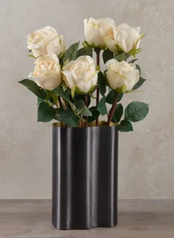 8in Tall Black Cobra Brushed Stainless Steel Vase