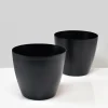 5.5in Tall Black Elegance Iron Cachepot, Set of 2
