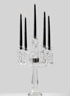 12in Tall Black Taper Candles, Set of 12