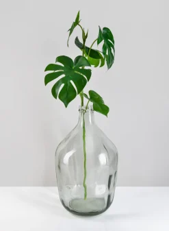 15in Tall Bombo Glass Bottle Glass Vase