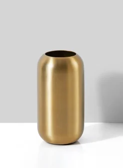 5.5in Tall Bretagne Matte Gold Steel Capsule Vase