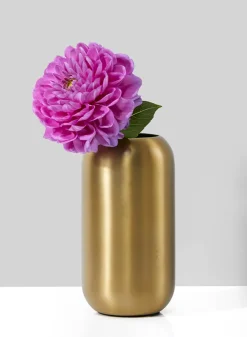 5.5in Tall Bretagne Matte Gold Steel Capsule Vase