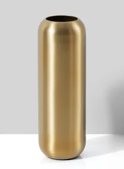 8.5in Tall Bretagne Matte Gold Steel Capsule Vase