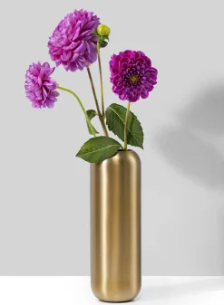 8.5in Tall Bretagne Matte Gold Steel Capsule Vase