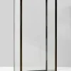 16in Tall Burnt Antique Square Candle Holder With Mirror Bottom