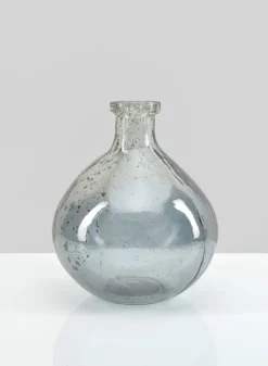 7in Tall Camille Grey Luster Glass Deco Vase