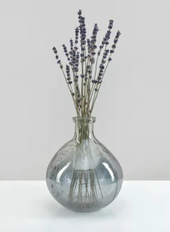 7in Tall Camille Grey Luster Glass Deco Vase