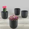 3.25in Tall Chacin Aluminum Black Mini Pots, Set of 4