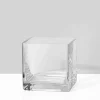 4in Tall Clear Glass Cube Vase