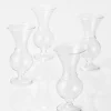 5in Tall Clear Glass Trumpet Bud Vase, Set of 4