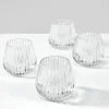 3in Tall Clear Onion Optic Glass Candleholder, Set of 4