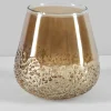 5in Tall Copitas Artisan Speckled Amber Luster Glass Holder