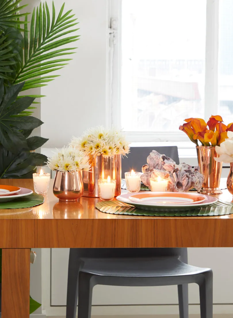 5in Tall Copper Plated Cylinder Vase