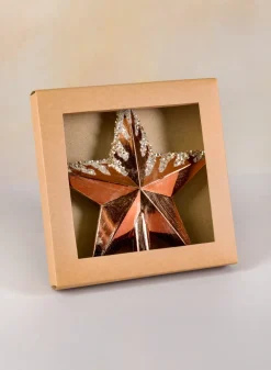 8in Tall Copper with Glitter Tree Top Star Plastic Ornament