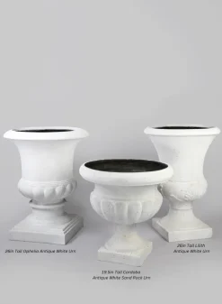 19.5in Tall Cordoba Antique White Sand Rock Urn