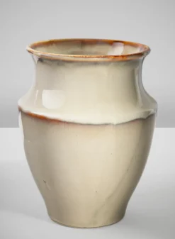 8in Tall Cream Evora Ceramic Vase