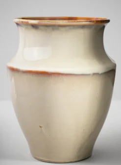 8in Tall Cream Evora Ceramic Vase