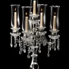 31 1/2in Tall Crystal Chandelier Hurricane Glass Candelabra