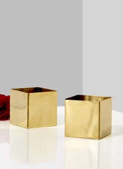 3in Tall Cube Stainless Steel Vase