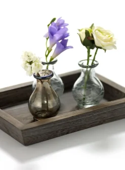3.75in Tall Cut Work Clear Glass Bottle Vase, Set of 6