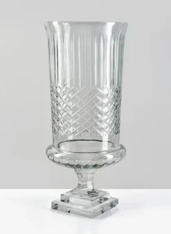 16.5in Tall Cutwork Glass Urn