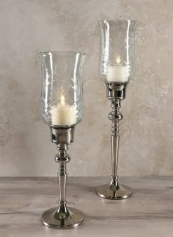 18in Tall Dalia Hurricane Candle Stand
