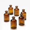 4in Tall Dark Amber Glass Bottle Vase, Set of 6