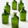 5.25in Tall Dark Green Medicine Bottle Glass Bud Vase