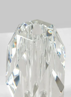 6in Tall Diamond Cut Crystal Glass Vase