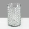 6in Tall Diamond Cut Glass Round Vase