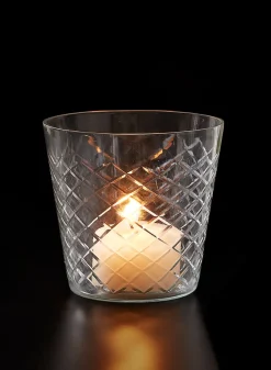3.75in Tall Diamond Cut Glass Vase