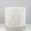 9.25in Tall Diamond Relief Ceramic Pot & Saucer