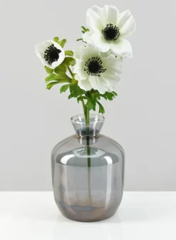 7in Tall Dijon Grey Luster Glass Vase
