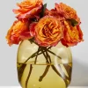 6.5in Tall Dimpled Dark Amber Glass Vase