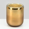6in Tall Ebba Hand Blown Gold Glass Candleholder