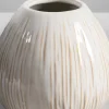 4.5in Tall Faro Aged White Ceramic Vase