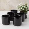 3.5in Tall Florist Choice Gloss Black Ceramic Cylinder, Set of 6