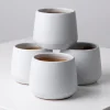 4in Tall Florist Choice Matte White Bell Ceramic Cachepot, Set of 4