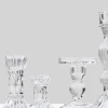 3in Tall Fluted Glass Candlestick, Set of 6