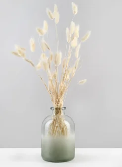 6.5in Tall Frost Sea Glass Green Bottle Vase