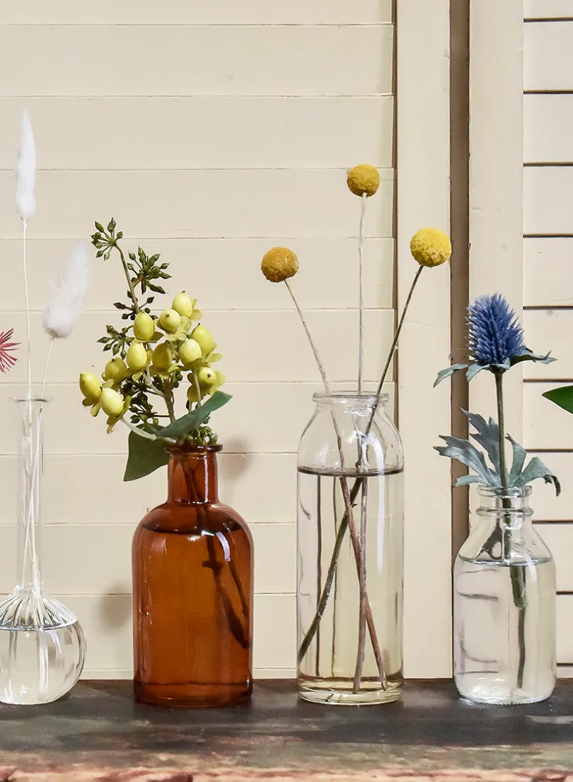 6.25in Tall Glass Bottle Vase, Set of 6