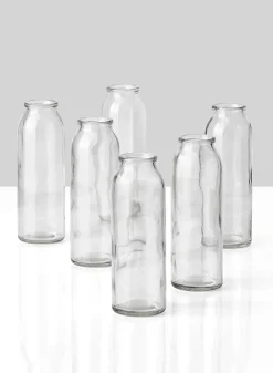 6.25in Tall Glass Bottle Vase, Set of 6