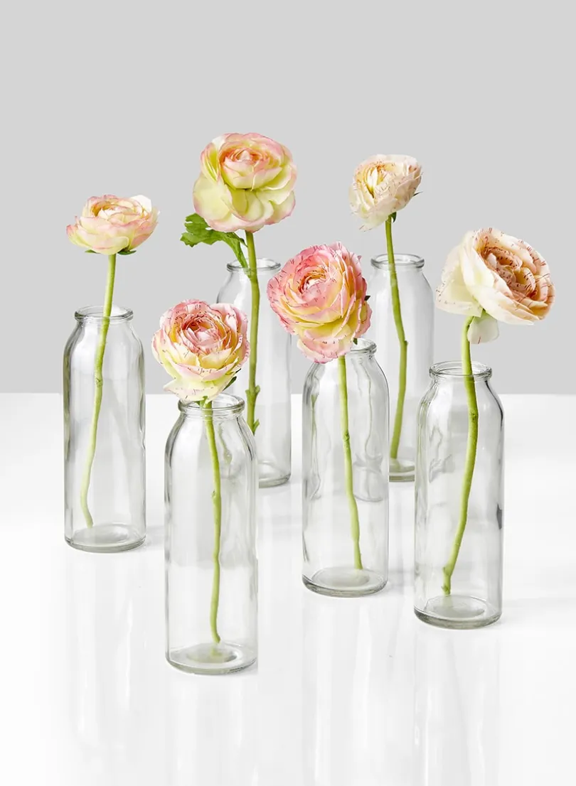 6.25in Tall Glass Bottle Vase, Set of 6
