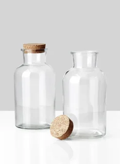 8in Tall Glass Bottle With Cork