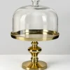 11in Tall Glass Dome With Gold Stand