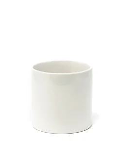 4in Tall Gloss White Ceramic Cylinder