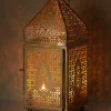 12in Tall Gold Alhambra Square Lantern