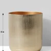 8in Tall Gold Aluminum Vase